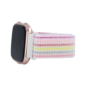Nylon Sport Bands for Fitbit Versa 1,2, & Lite - #8 Rainbow Pink Striped